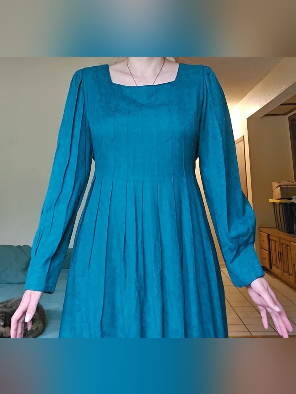 Vintage Sarah Elizabeth Teal Dress